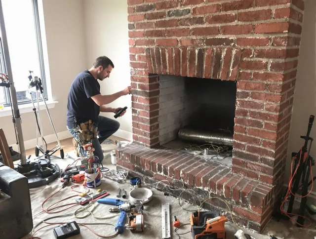 Greeley Chimney Sweep specialist finalizing chimney liner service in Greeley, CO