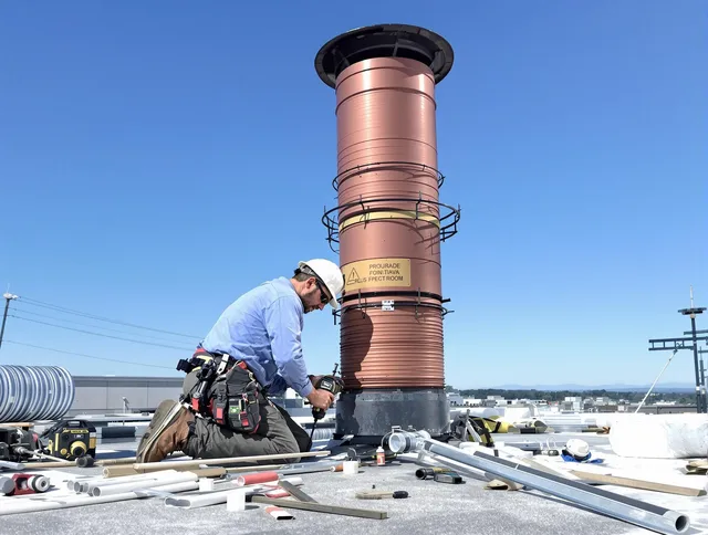 Installed chimney liner by Greeley Chimney Sweep in Greeley, CO