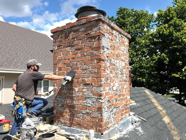 Completed chimney rebuild by Greeley Chimney Sweep in Greeley, CO