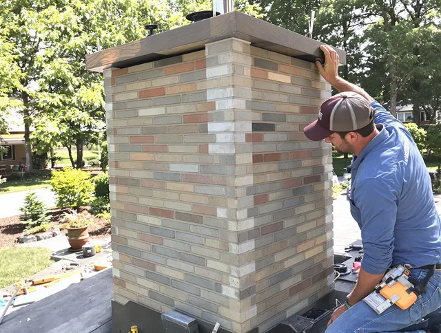 Greeley Chimney Sweep completing a modern chimney remodel in Greeley, CO