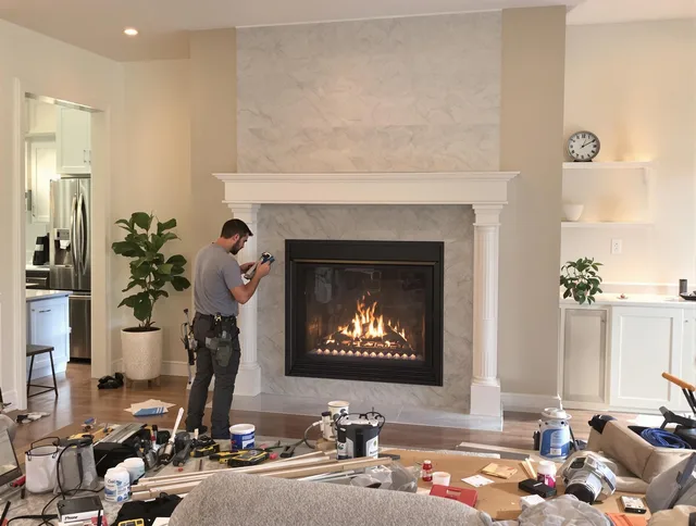 Newly installed fireplace by Greeley Chimney Sweep in Greeley, CO